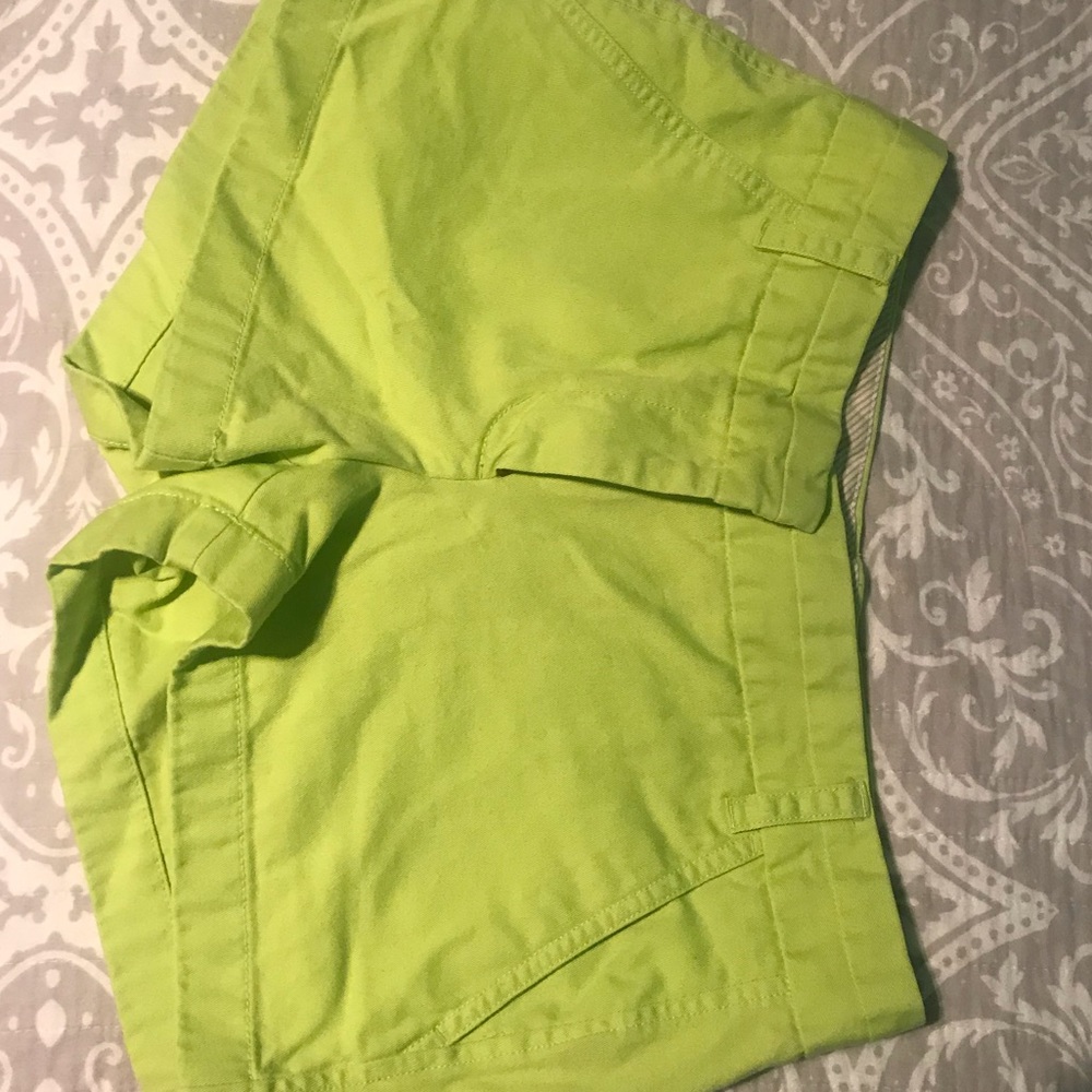 J Crew neon geeen 3 inch chino shorts